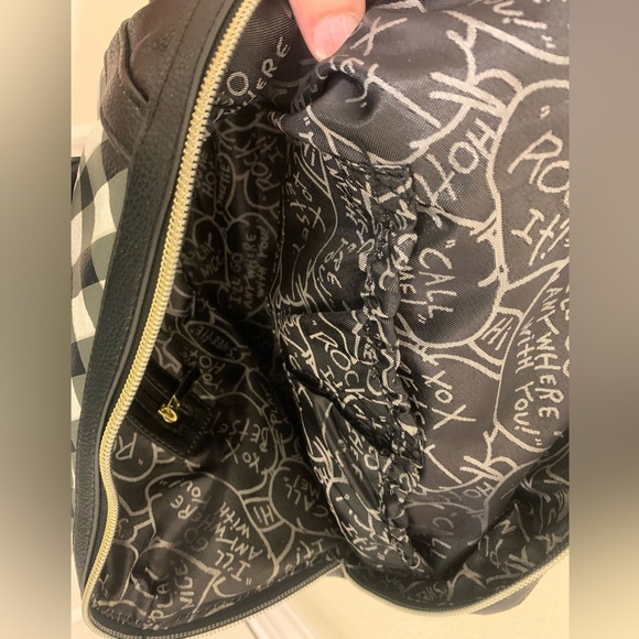 Betsey Johnson black and white check satchel - Picture 8 of 11